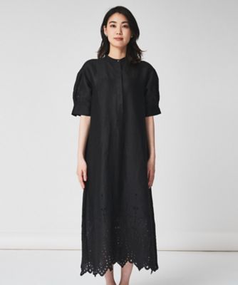 【麻１００／洗える／刺繍】アイレットリネン　ワンピース（２００２２５８２８５）