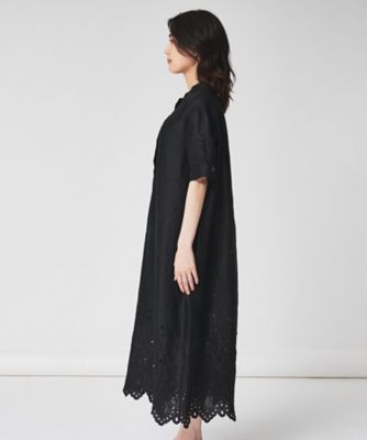 【麻１００／洗える／刺繍】アイレットリネン　ワンピース（２００２２５８２８５）