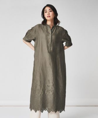 【麻１００／洗える／刺繍】アイレットリネン　ワンピース（２００２２５８２８５）