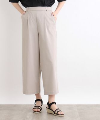 ＜GROVE (Women)＞＜接触冷感・多サイズ＞サマーハイパーストレッチクロップドワイドパンツ（２００２２５８３８９）