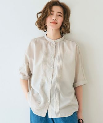 ＜三越伊勢丹/公式＞ GROVE (Women)/グローブ ピンタックドルマンシャツブラウス ベージュ050 トップス【三越伊勢丹/公式】