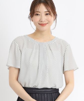 ＜Reflect (Women)＞【ＳＡＬＥ／人気急上昇♪接触冷感／マシンウォッシュ可／セットアップ可能】ドットプリントブラウス（２００２２５９３０８）
