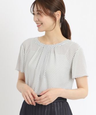 【ＳＡＬＥ／人気急上昇♪接触冷感／マシンウォッシュ可／セットアップ可能】ドットプリントブラウス（２００２２５９３０８）