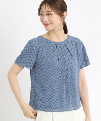【ＳＡＬＥ／人気急上昇♪接触冷感／マシンウォッシュ可／セットアップ可能】ドットプリントブラウス（２００２２５９３０８）