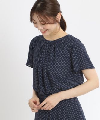 【ＳＡＬＥ／人気急上昇♪接触冷感／マシンウォッシュ可／セットアップ可能】ドットプリントブラウス（２００２２５９３０８）