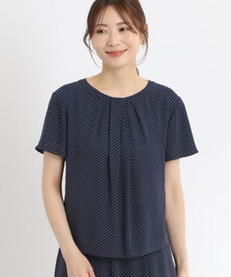 【ＳＡＬＥ／人気急上昇♪接触冷感／マシンウォッシュ可／セットアップ可能】ドットプリントブラウス（２００２２５９３０８）