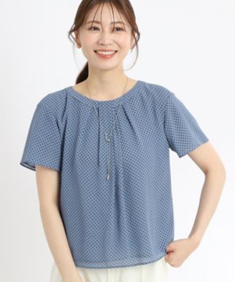 【ＳＡＬＥ／人気急上昇♪接触冷感／マシンウォッシュ可／セットアップ可能】ドットプリントブラウス（２００２２５９３０８）