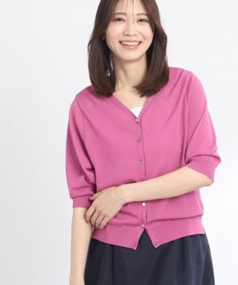 【ＳＡＬＥ／ＷＥＢ限定カラーあり／洗える】六分袖ヘルシーカーディガン（２００２２５９３１３）