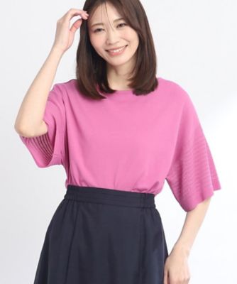 ◆【ＳＡＬＥ／ＷＥＢ限定カラーあり／洗える】ドライタッチシアーボーダーニット（２００２２５９３１４）