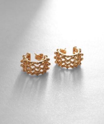 ＜COCOHNIK ONKITSCH (Women)＞シルバー　スモールフープ　ボールメッシュ　ピアス　ＧＰ（２００２２５９８２０）