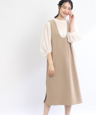 ＜Reflect (Women)＞【ＳＡＬＥ／Ｅ‐ＱＵＡＬＩＴＹ／セットアイテム】前後２Ｗａｙジャンパースカート＋バンドカラーブラウス（２００２２６０２７０）