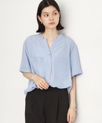 【魅せる体型カバー服】Ｗポケット６分袖シャツ／洗える（２００２２６１１６４）