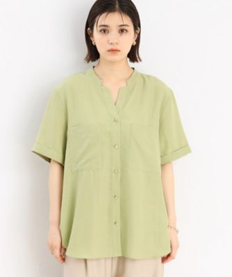 【魅せる体型カバー服】Ｗポケット６分袖シャツ／洗える（２００２２６１１６４）