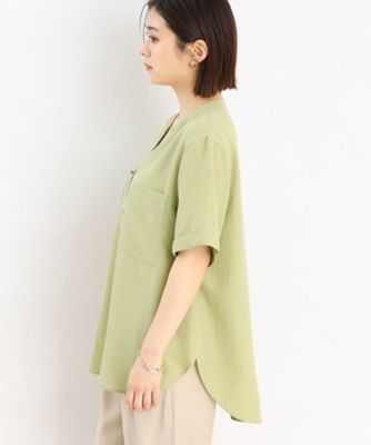 【魅せる体型カバー服】Ｗポケット６分袖シャツ／洗える（２００２２６１１６４）