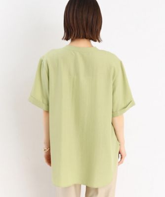 【魅せる体型カバー服】Ｗポケット６分袖シャツ／洗える（２００２２６１１６４）