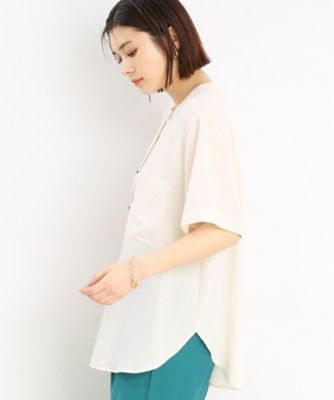 【魅せる体型カバー服】Ｗポケット６分袖シャツ／洗える（２００２２６１１６４）