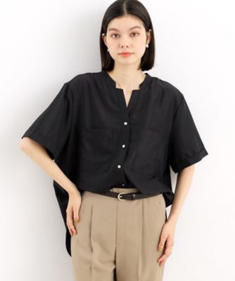 【魅せる体型カバー服】Ｗポケット６分袖シャツ／洗える（２００２２６１１６４）