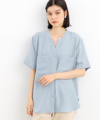 【魅せる体型カバー服】Ｗポケット６分袖シャツ／洗える（２００２２６１１６４）