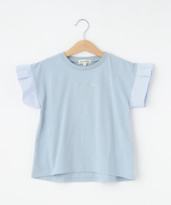 ＜三越伊勢丹/公式＞ SHOO・LA・RUE (Baby & Kids)/シューラルー 袖ストライプ使いデザインTシャツ アオ090 トップス【三越伊勢丹/公式】