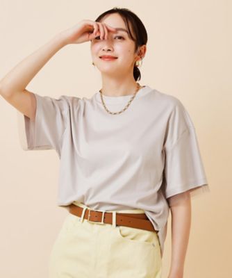 ＜UNTITLED L (Women/大きいサイズ)＞【汗ジミ目立ちにくい／５分袖／ゆったりシルエット】チュールドッキング　プルオーバー（２００２２６１６９４）