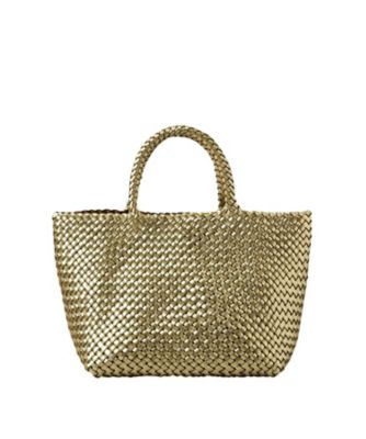 ＜HIROFU (Women)＞【ブレッツァバッファロー】レザーメッシュトートバッグ　Ｓ　本革　ステッチ　メタリック（商品番号：Ｐ２５－３６４１６）（２００２２６２１８６）