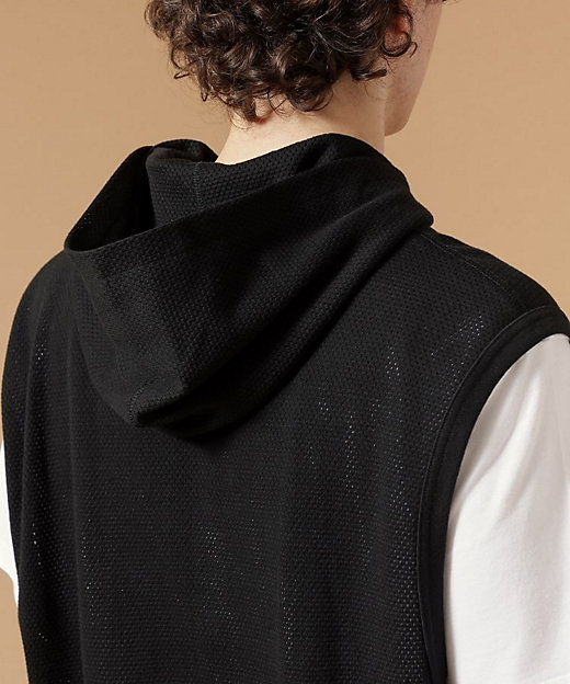 Made in JAPAN】コットンメッシュノースリーブZIP Made in JAPAN】コットンメッシュノースリーブZIP