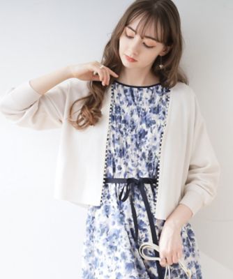 ＜COUTURE BROOCH (Women)＞パール調トリミングボレロ（２００２２６２９４４）