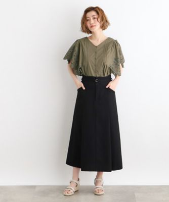 スカラップ刺繍フレアースリーブブラウス（２００２２６３０７１）