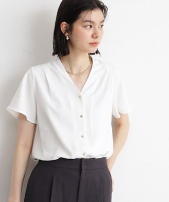 ＜THE SHOP TK (Women)＞Ｖネックフレア袖ブラウス【洗濯機ＯＫ】（２００２２６３１４０）