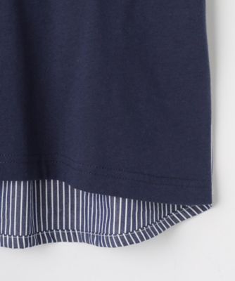【リンクコーデ】ストライプ切替Ｔシャツ（２００２２６４６６７）