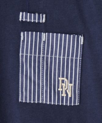 【リンクコーデ】ストライプ切替Ｔシャツ（２００２２６４６６７）