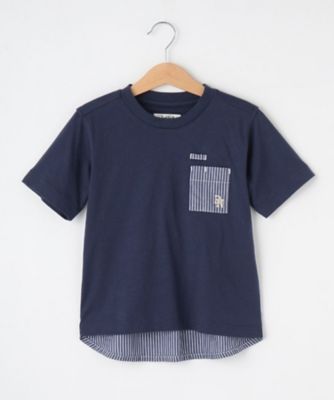 【リンクコーデ】ストライプ切替Ｔシャツ（２００２２６４６６７）