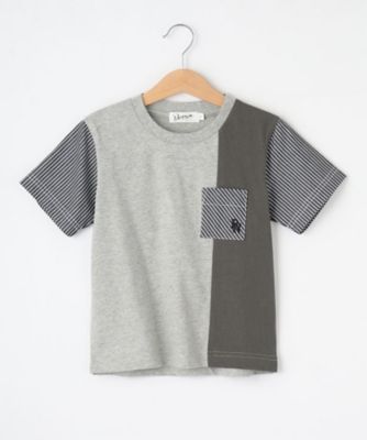 【リンクコーデ】ストライプ切替Ｔシャツ（２００２２６４６６８）