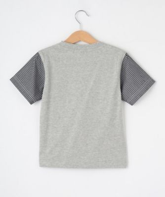 【リンクコーデ】ストライプ切替Ｔシャツ（２００２２６４６６８）