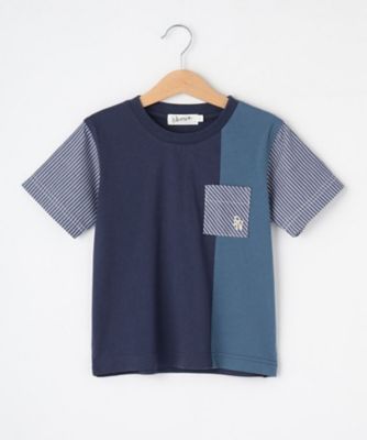 【リンクコーデ】ストライプ切替Ｔシャツ（２００２２６４６６８）
