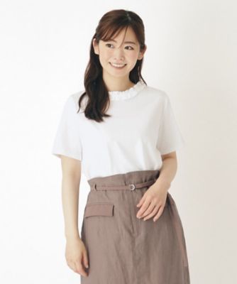 ＜LAURA ASHLEY＞【２ＷＡＹ／日本製／６ｃｏｌｏｒ／ＷＥＢ限定カラー追加／コットン１００％】フリルカラーＴシャツ（２００２２６４９３５）