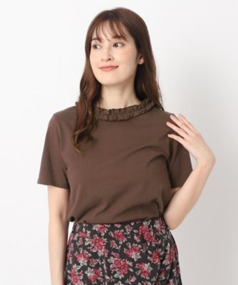 【２ＷＡＹ／日本製／６ｃｏｌｏｒ／ＷＥＢ限定カラー追加／コットン１００％】フリルカラーＴシャツ（２００２２６４９３５）