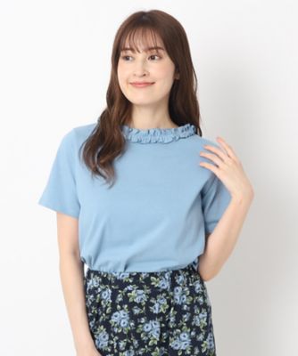 【２ＷＡＹ／日本製／６ｃｏｌｏｒ／ＷＥＢ限定カラー追加／コットン１００％】フリルカラーＴシャツ（２００２２６４９３５）