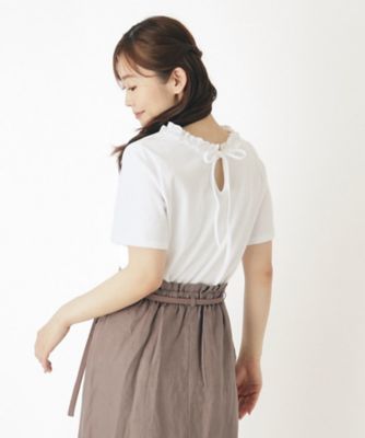 【２ＷＡＹ／日本製／６ｃｏｌｏｒ／ＷＥＢ限定カラー追加／コットン１００％】フリルカラーＴシャツ（２００２２６４９３５）
