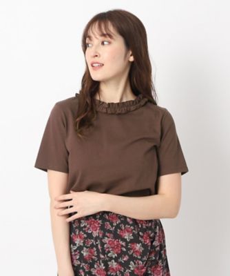 【２ＷＡＹ／日本製／６ｃｏｌｏｒ／ＷＥＢ限定カラー追加／コットン１００％】フリルカラーＴシャツ（２００２２６４９３５）