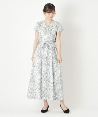 ＜LAURA ASHLEY＞【ご好評につき追加！コットン１００％／洗える】ヘレッド　ブルームス柄ワンピース（２００２２６４９４０）