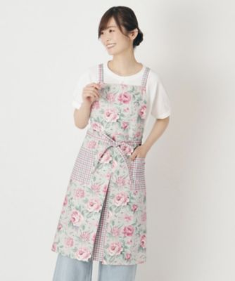 ＜三越伊勢丹/公式＞ LAURA ASHLEY/ローラ アシュレイ ワイルド ローズ柄 エプロン ベージュ152 【三越伊勢丹/公式】