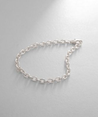 ＜COCOHNIK ONKITSCH (Women)＞シルバー　デザインチェーン　フラットオーバルリンクブレスレット（２００２２６６４３２）