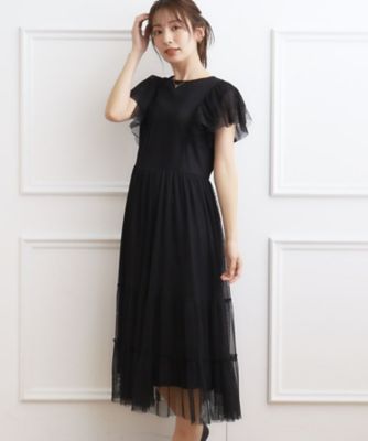 ＜COUTURE BROOCH (Women)＞【結婚式／パーティ／二次会にも◎】ドットチュールフリルワンピース（２００２２６６６３１）