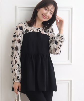 ＜COUTURE BROOCH (Women)＞フラワードッキングチュニック（２００２２６６６８６）