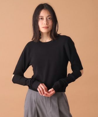 Ａｕｄｒｅｙ　ａｎｄ　ｊｏｈｎｗａｄ（オードリーアンドジョンワッド）【別注】アームカバー付きハーフスリーブニット（２００２２６７４５１）