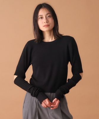Ａｕｄｒｅｙ　ａｎｄ　ｊｏｈｎｗａｄ（オードリーアンドジョンワッド）【別注】アームカバー付きハーフスリーブニット（２００２２６７４５１）