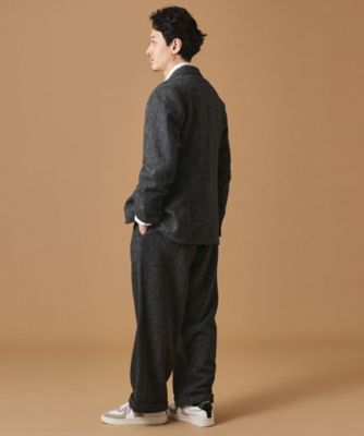 割引価格 ブリティッシュウールヘリンボン ワイドパンツ パンツ