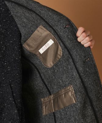 TAKEO KIKUCHI カシミヤ コート ジャケット ヘリンボーン M TAKEO KIKUCHI（タケオキクチ） コート ジャケット 「ウールカシミヤ