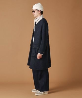 ウールヘリンボン ノーカラーコート（2002267528） | TAKEO